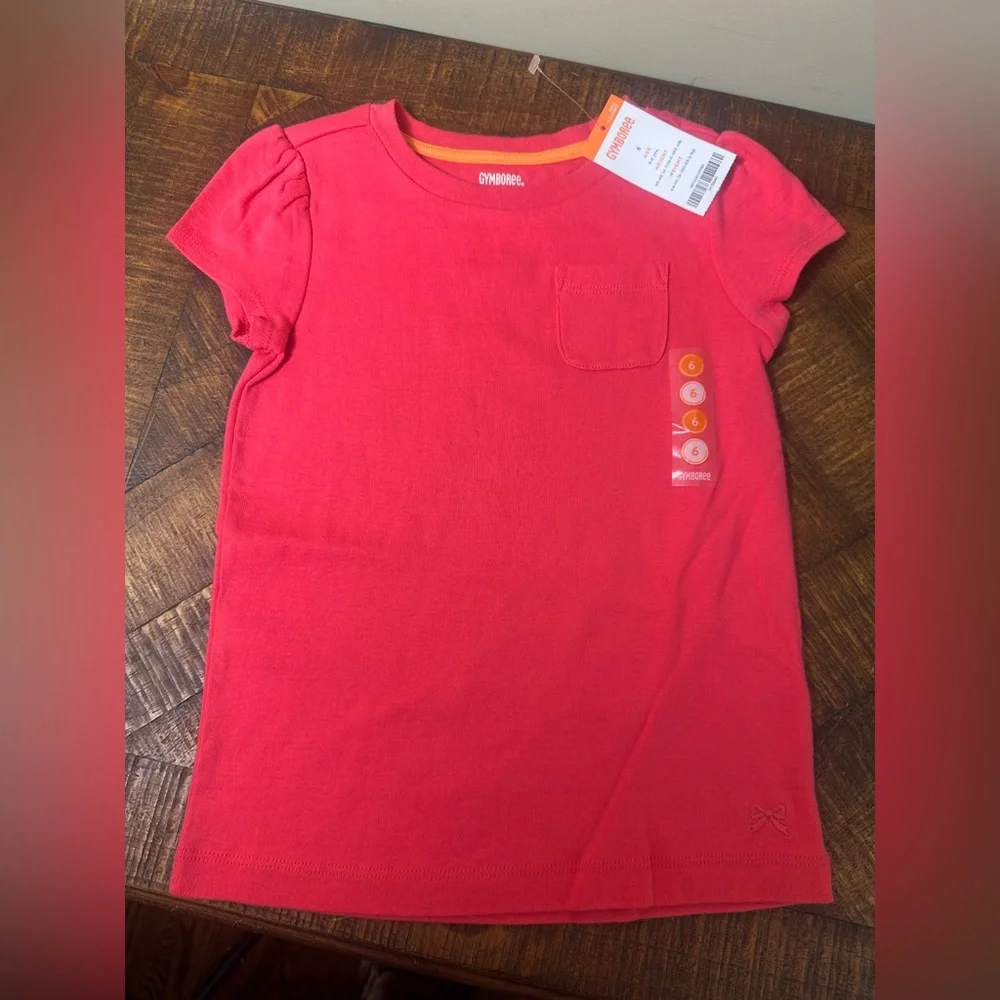 NWT Gymboree 6 Pink‎ Coral Short Sleeve Shirt